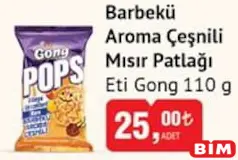 ETİ GONG BARBEKÜ AROMA ÇEŞNİLİ MISIR PATLAĞI 110 G ETİ GONG BARBEKÜ AROMA ÇEŞNİLİ MISIR PATLAĞI 110 G